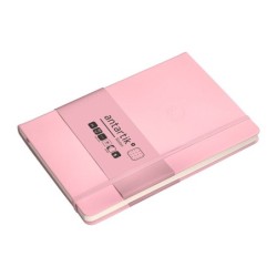 Cuaderno con gomilla antartik notes tapa dura a5 hojas puntos rosa pastel 100 hojas 80 gr fsc