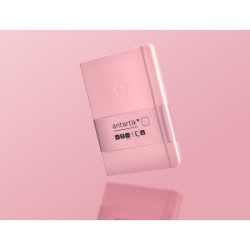 Cuaderno con gomilla antartik notes tapa dura a5 hojas puntos rosa pastel 100 hojas 80 gr fsc