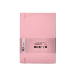 Cuaderno con gomilla antartik notes tapa dura a5 hojas lisas rosa pastel 100 hojas 80 gr fsc