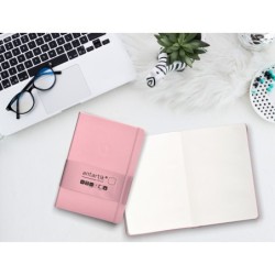 Cuaderno con gomilla antartik notes tapa dura a5 hojas lisas rosa pastel 100 hojas 80 gr fsc