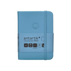 Cuaderno con gomilla antartik notes tapa dura a7 hojas lisas azul claro 80 hojas 80 gr fsc