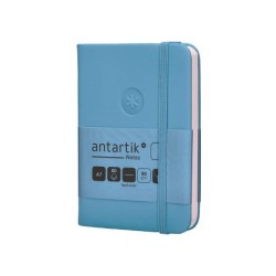 Cuaderno con gomilla antartik notes tapa dura a7 hojas lisas azul claro 80 hojas 80 gr fsc