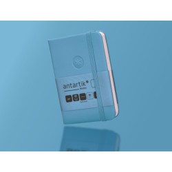 Cuaderno con gomilla antartik notes tapa dura a7 hojas lisas azul claro 80 hojas 80 gr fsc