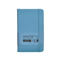Cuaderno con gomilla antartik notes tapa dura a6 hojas cuadricula azul claro 100 hojas 80 gr fsc