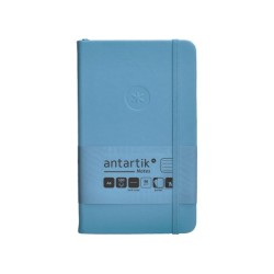 Cuaderno con gomilla antartik notes tapa dura a6 hojas rayas azul claro 100 hojas 80 gr fsc