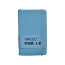 Cuaderno con gomilla antartik notes tapa dura a6 hojas lisas azul claro 100 hojas 80 gr fsc