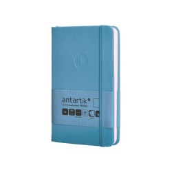 Cuaderno con gomilla antartik notes tapa dura a6 hojas lisas azul claro 100 hojas 80 gr fsc