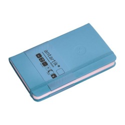 Cuaderno con gomilla antartik notes tapa dura a6 hojas lisas azul claro 100 hojas 80 gr fsc