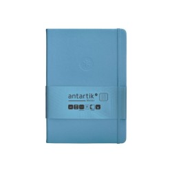 Cuaderno con gomilla antartik notes tapa dura a5 hojas cuadricula azul claro 100 hojas 80 gr fsc