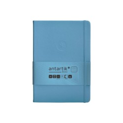 Cuaderno con gomilla antartik notes tapa dura a5 hojas rayas azul claro 100 hojas 80 gr fsc