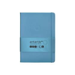 Cuaderno con gomilla antartik notes tapa dura a5 hojas lisas azul claro 100 hojas 80 gr fsc