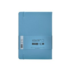 Cuaderno con gomilla antartik notes tapa dura a5 hojas lisas azul claro 100 hojas 80 gr fsc