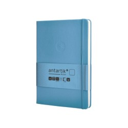 Cuaderno con gomilla antartik notes tapa dura a5 hojas lisas azul claro 100 hojas 80 gr fsc