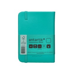 Cuaderno con gomilla antartik notes tapa dura a7 hojas lisas turquesa 80 hojas 80 gr fsc