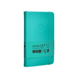 Cuaderno con gomilla antartik notes tapa dura a6 hojas cuadricula turquesa 100 hojas 80 gr fsc