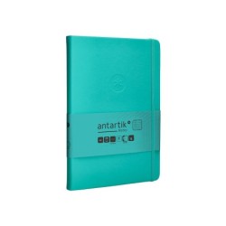 Cuaderno con gomilla antartik notes tapa dura a5 hojas cuadricula turquesa 100 hojas 80 gr fsc