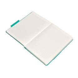 Cuaderno con gomilla antartik notes tapa dura a5 hojas cuadricula turquesa 100 hojas 80 gr fsc