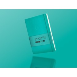 Cuaderno con gomilla antartik notes tapa dura a5 hojas cuadricula turquesa 100 hojas 80 gr fsc