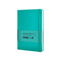 Cuaderno con gomilla antartik notes tapa dura a5 hojas rayas turquesa 100 hojas 80 gr fsc