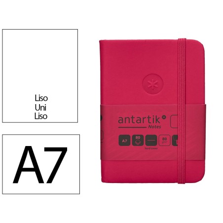 Cuaderno con gomilla antartik notes tapa dura a7 hojas lisas burdeos 80 hojas 80 gr fsc