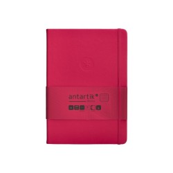 Cuaderno con gomilla antartik notes tapa dura a5 hojas cuadricula burdeos 100 hojas 80 gr fsc