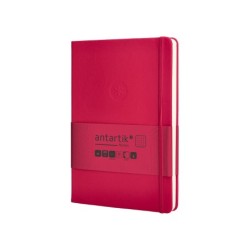 Cuaderno con gomilla antartik notes tapa dura a5 hojas cuadricula burdeos 100 hojas 80 gr fsc