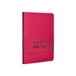 Cuaderno con gomilla antartik notes tapa dura a5 hojas cuadricula burdeos 100 hojas 80 gr fsc