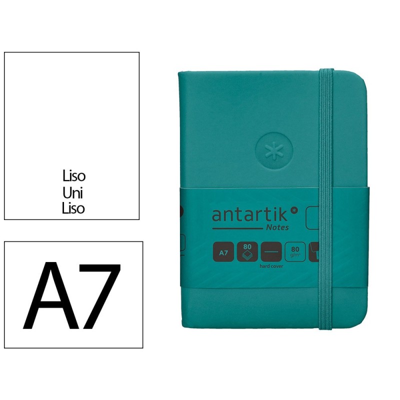 Cuaderno con gomilla antartik notes tapa dura a7 hojas lisas verde aguamarina 80 hojas 80 gr fsc Cuaderno con gomilla antartik notes tapa dura a7 hojas lisas verde aguamarina 80 hojas 80 gr fsc