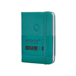Cuaderno con gomilla antartik notes tapa dura a7 hojas lisas verde aguamarina 80 hojas 80 gr fsc