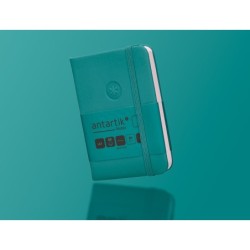 Cuaderno con gomilla antartik notes tapa dura a7 hojas lisas verde aguamarina 80 hojas 80 gr fsc