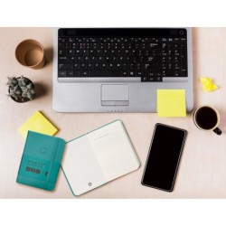 Cuaderno con gomilla antartik notes tapa dura a7 hojas lisas verde aguamarina 80 hojas 80 gr fsc