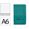 Cuaderno con gomilla antartik notes tapa dura a6 hojas rayas verde aguamarina 100 hojas 80 gr fsc