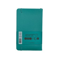 Cuaderno con gomilla antartik notes tapa dura a6 hojas rayas verde aguamarina 100 hojas 80 gr fsc