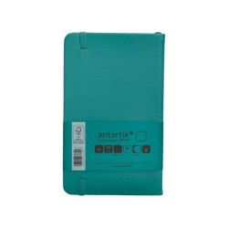 Cuaderno con gomilla antartik notes tapa dura a6 hojas lisas verde aguamarina 100 hojas 80 gr fsc