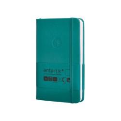 Cuaderno con gomilla antartik notes tapa dura a6 hojas lisas verde aguamarina 100 hojas 80 gr fsc