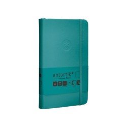 Cuaderno con gomilla antartik notes tapa dura a6 hojas lisas verde aguamarina 100 hojas 80 gr fsc