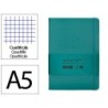Cuaderno con gomilla antartik notes tapa dura a5 hojas cuadricula verde aguamarina 100 hojas 80 gr