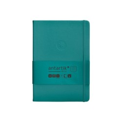 Cuaderno con gomilla antartik notes tapa dura a5 hojas cuadricula verde aguamarina 100 hojas 80 gr