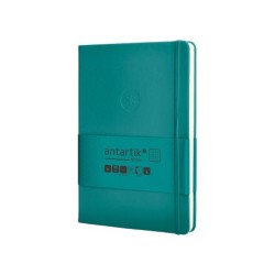 Cuaderno con gomilla antartik notes tapa dura a5 hojas cuadricula verde aguamarina 100 hojas 80 gr