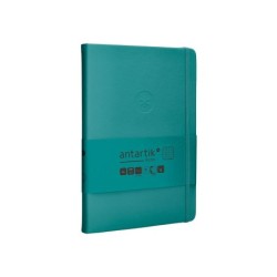 Cuaderno con gomilla antartik notes tapa dura a5 hojas cuadricula verde aguamarina 100 hojas 80 gr