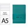 Cuaderno con gomilla antartik notes tapa dura a5 hojas rayas verde aguamarina 100 hojas 80 gr fsc
