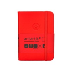 Cuaderno con gomilla antartik notes tapa dura a7 hojas lisas rojo 80 hojas 80 gr fsc