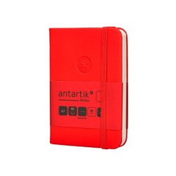 Cuaderno con gomilla antartik notes tapa dura a7 hojas lisas rojo 80 hojas 80 gr fsc