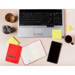 Cuaderno con gomilla antartik notes tapa dura a7 hojas lisas rojo 80 hojas 80 gr fsc