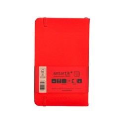Cuaderno con gomilla antartik notes tapa dura a6 hojas cuadricula rojo 100 hojas 80 gr fsc