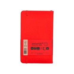 Cuaderno con gomilla antartik notes tapa dura a6 hojas rayas rojo 100 hojas 80 gr fsc