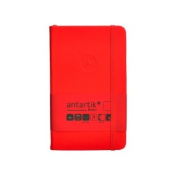 Cuaderno con gomilla antartik notes tapa dura a6 hojas lisas rojo 100 hojas 80 gr fsc