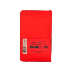 Cuaderno con gomilla antartik notes tapa dura a6 hojas lisas rojo 100 hojas 80 gr fsc