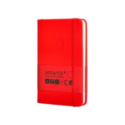 Cuaderno con gomilla antartik notes tapa dura a6 hojas lisas rojo 100 hojas 80 gr fsc