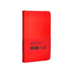 Cuaderno con gomilla antartik notes tapa dura a6 hojas lisas rojo 100 hojas 80 gr fsc